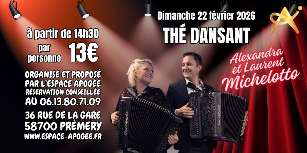 Thé dansant 22 février 2026 Alexandra et Laurent Michelotto