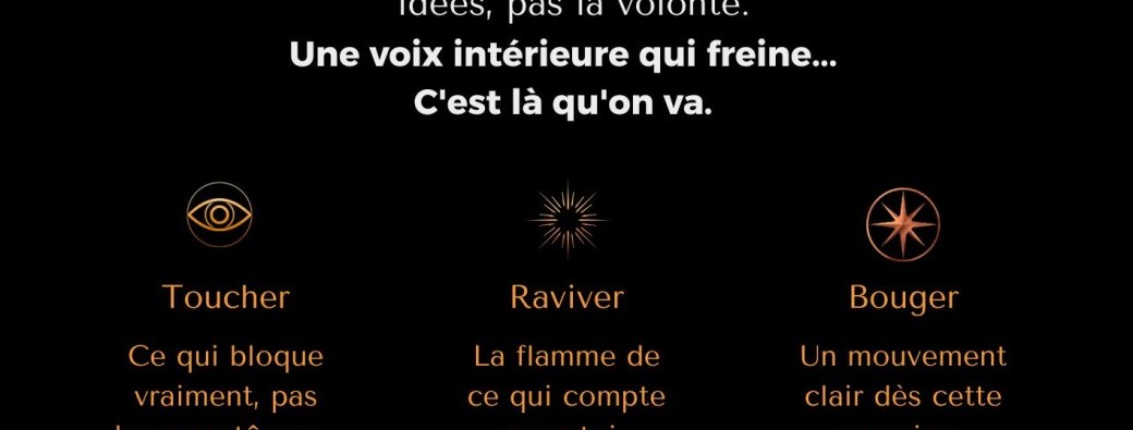 Étincelle - L'atelier pour retrouver l'élan de ton projet.