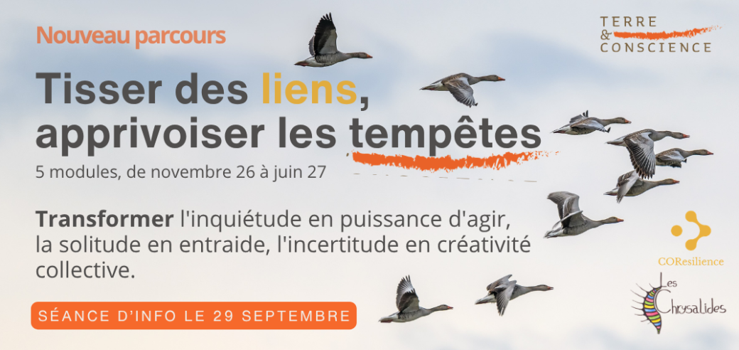 Séance d'info parcours Tisser des liens, apprivoiser les tempêtes