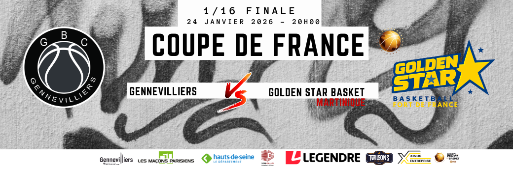 Trophée Coupe de France 1/16 F - GBC vs GOLDEN-STAR BASKET BALL