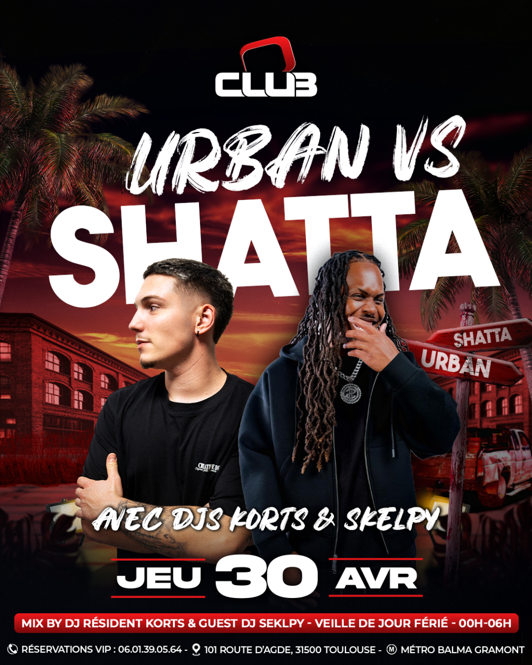 URBAN VS SHATTA  - BILLETTERIE (FREE PASS 00H-01H)