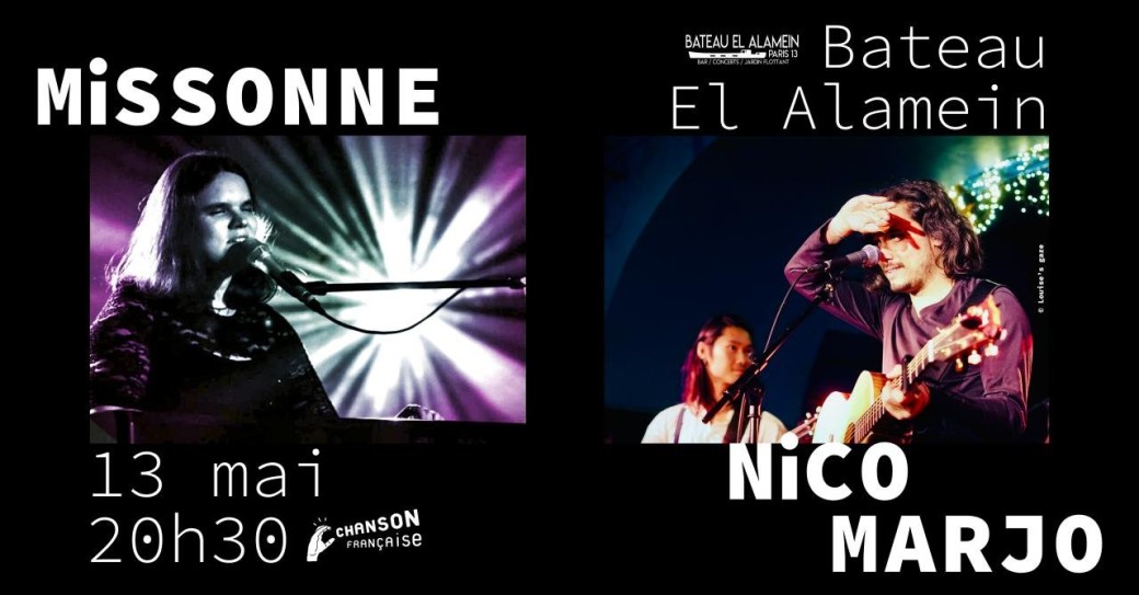 Ven. 13/05 : NICO MARJO + MISSONNE