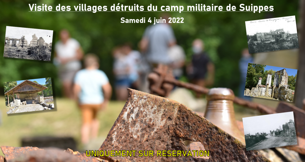 Visite des villages détruits du camp militaire de Suippes