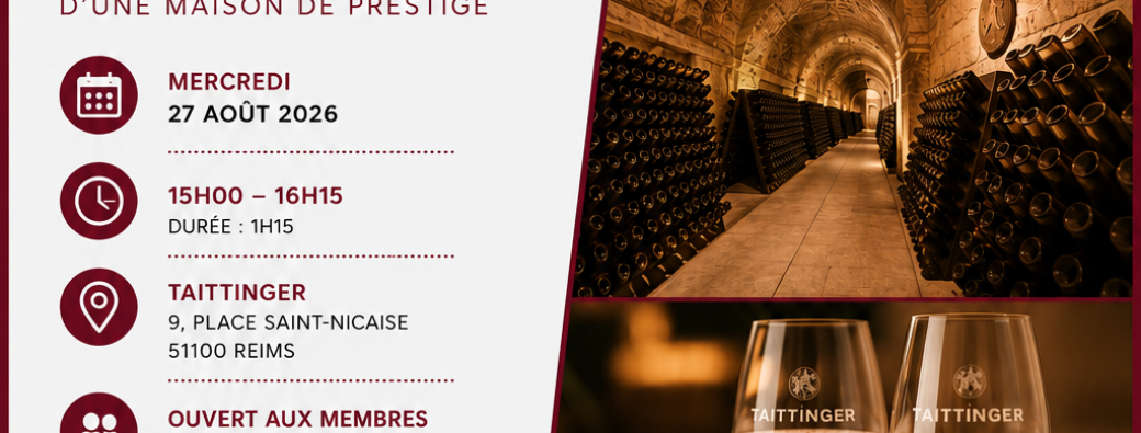 visite guidée  Maison de Champagne Taittinger « Instant Rosé » 
