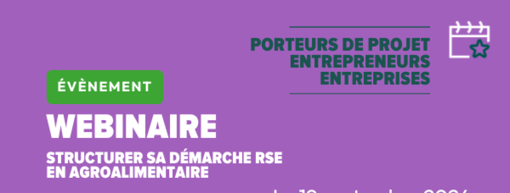 Tickets : Webinaire démarche RSE en agroalimentaire - Billetweb