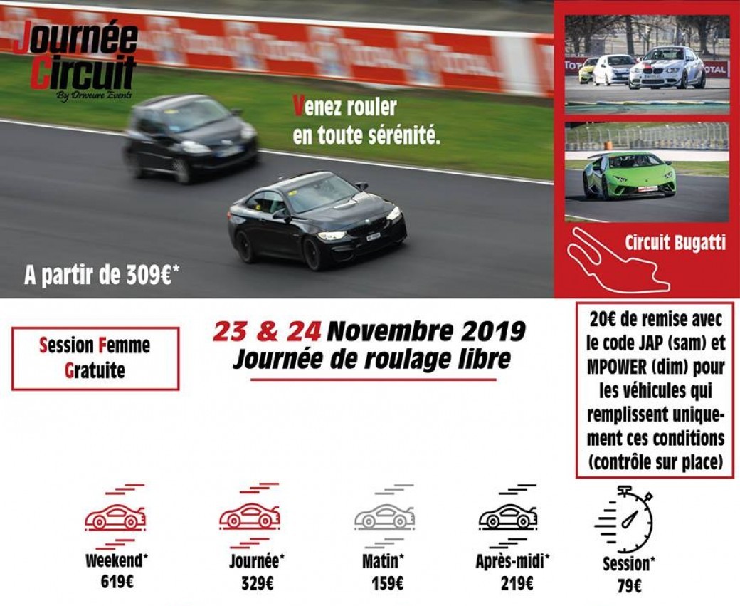 Week-end circuit Bugatti des 23 & 24 Novembre 2019