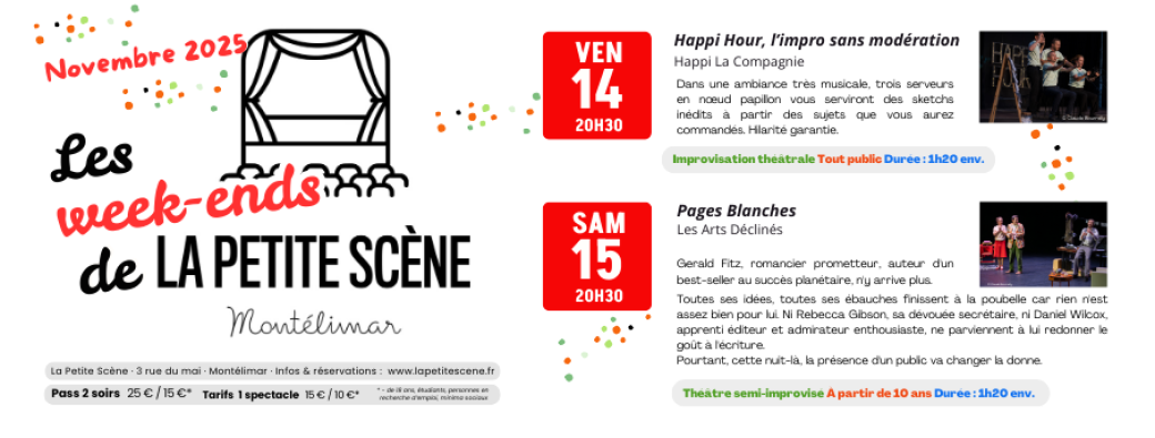 Week-end La Petite Scène / Novembre 2025 / Happi Hour + Pages Blanches