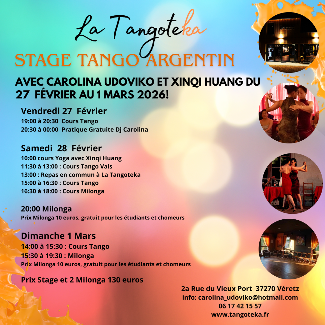 Weekend Tango Argentin | La Tangoteka | Avec Carolina Udoviko et Xinqi Huang | 27 fev-1er mars 2026