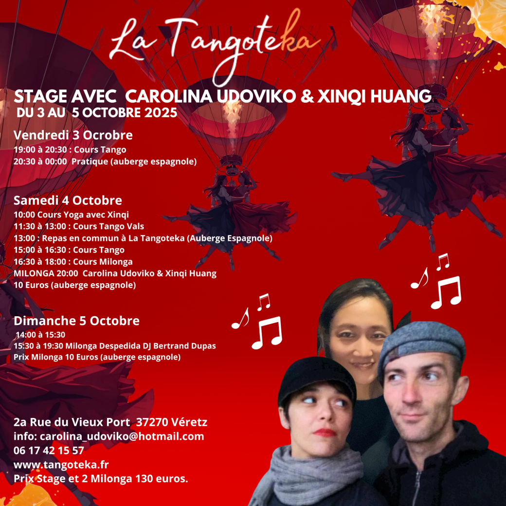 Weekend Tango Argentin | La Tangoteka | Avec Carolina Udoviko, et Xinqi Huang |  3 - 5 Oct.  2025