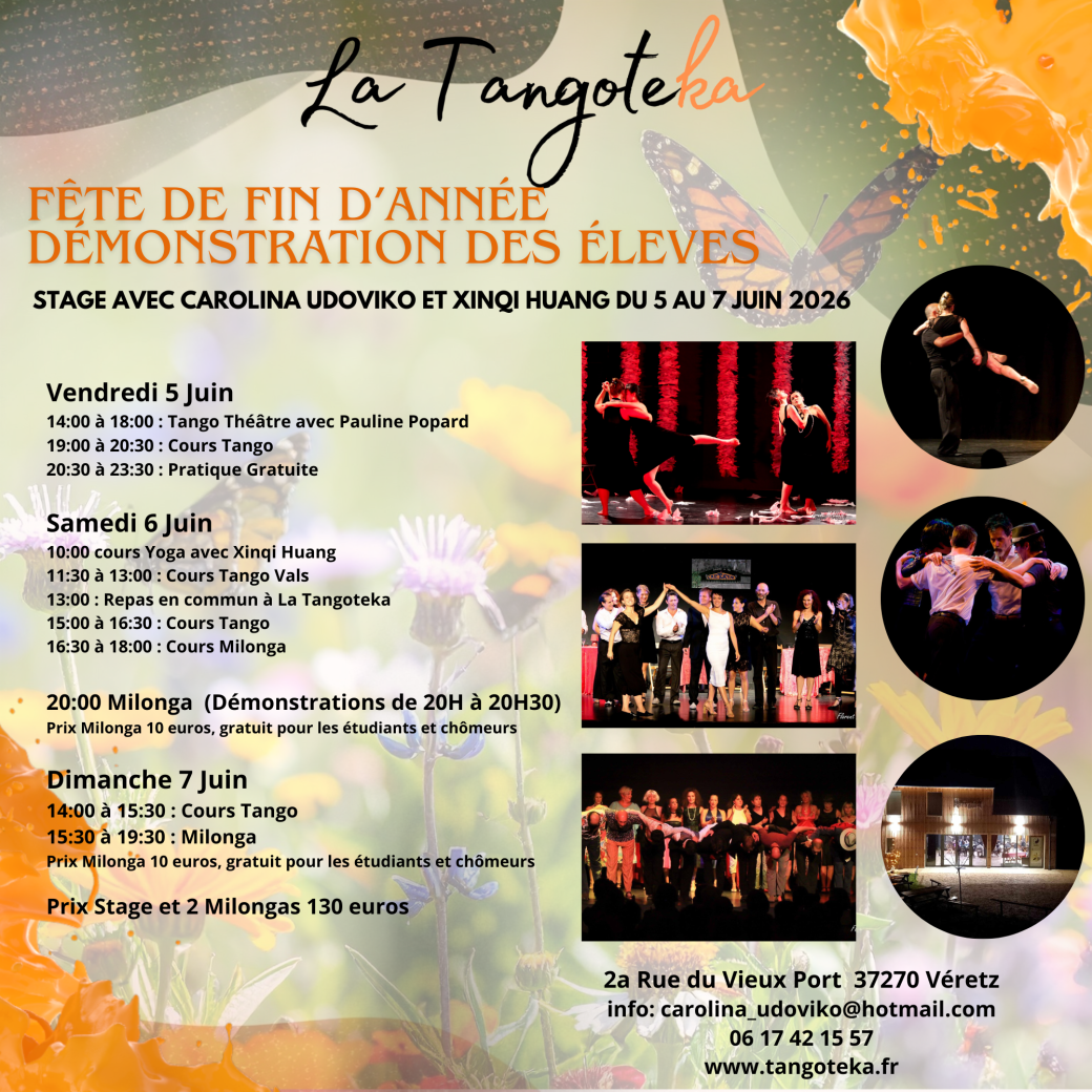 Weekend Tango Argentin | La Tangoteka | Avec Carolina Udoviko et Xinqi Huang | 5 au 7 juin 2026