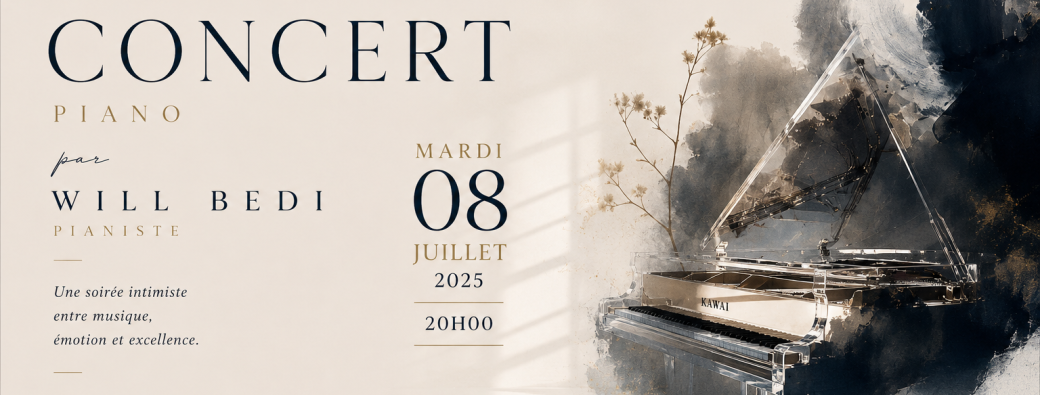 Will Bedi en concert au showroom Kawai Paris