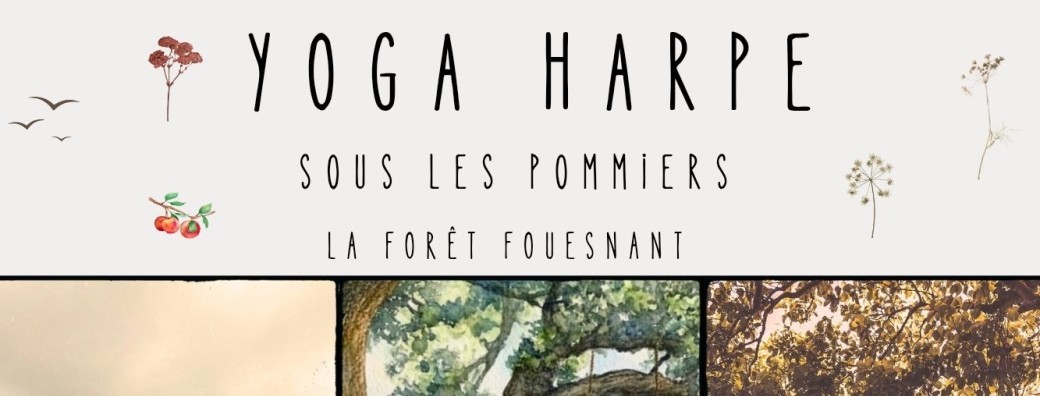 Yoga harpe sous les pommiers 