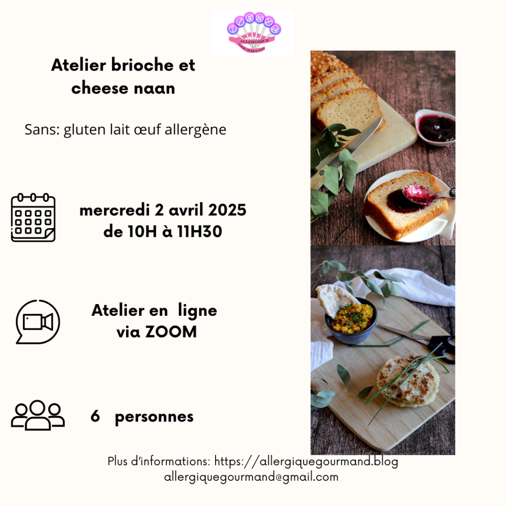 Tickets : Atelier cheese naan et brioche - Billetweb