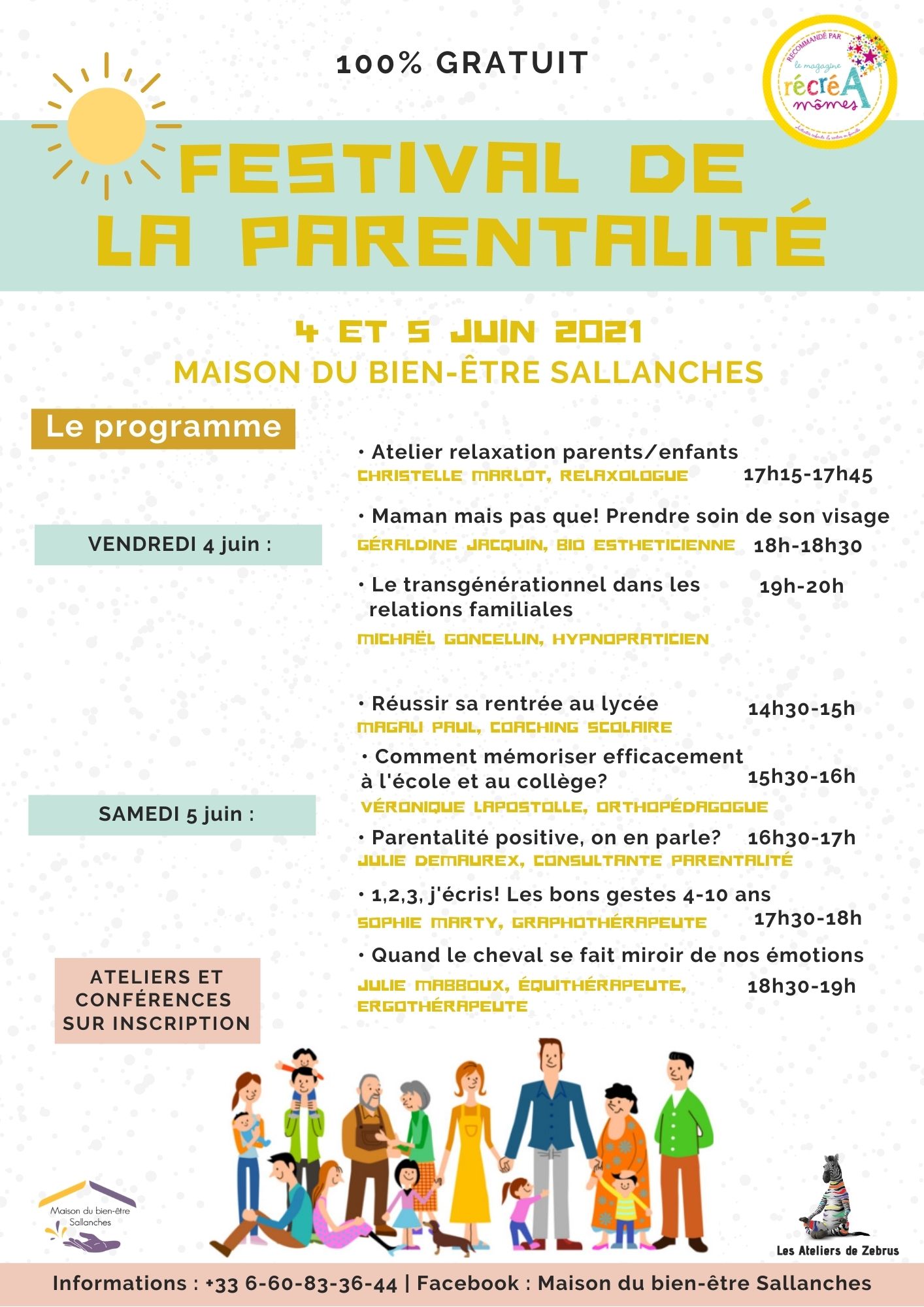 Programme du festival de la parentalité 4-5 juin 2021