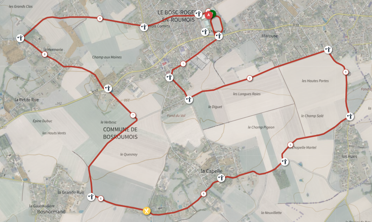 Parcours foulées du Roumois